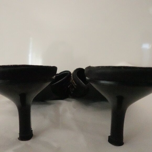 Vintage Glam Premier Collection Paris Black Beaded Kitten Heels  – Size 6 - Picture 11 of 13